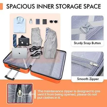 AnyZip 3-Piece Luggage Set - Lightweight and Stylish Orange Suitcases