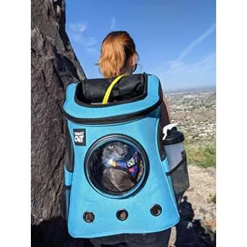 Fat Cat Backpack Carrier - Airline Approved Cat Carrier with Space Capsule Bubble for for Small Cats, Kitten - Premium Aqua Cat Carrier Backpack for Outdoor, Travel, Hiking, Pet Supplies