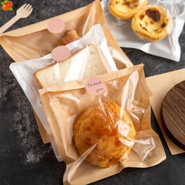 Ocmoiy 100ct Bakery Bags - Heat-Sealable & Grease-Resistant