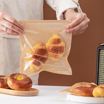 Ocmoiy 100ct Bakery Bags - Heat-Sealable & Grease-Resistant