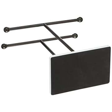 Amazon Basics Double-T Hand Towel Holder and Accessories Jewelry Stand, T-Shape, Bronze/White