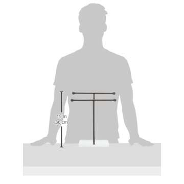 Amazon Basics Double-T Hand Towel Holder and Accessories Jewelry Stand, T-Shape, Bronze/White