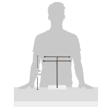 Amazon Basics Double-T Hand Towel Holder and Accessories Jewelry Stand, T-Shape, Bronze/White