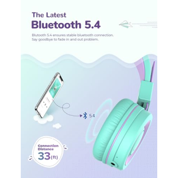 iClever Kids Bluetooth Headphones with 93H Playtime and Safety Features
