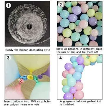 NORTHERN BROTHERS Pastel Rainbow Balloon Garland Kit