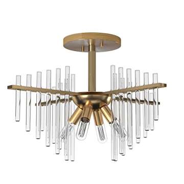 Designers Fountain 90411-BAB Reeve 4 Light Semi-Flush, Burnished Antique Brass, 13.75x17.00x17.00