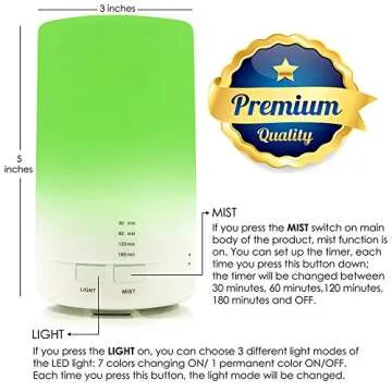USB Essential Oil Diffuser with 7 LED Colors for Home