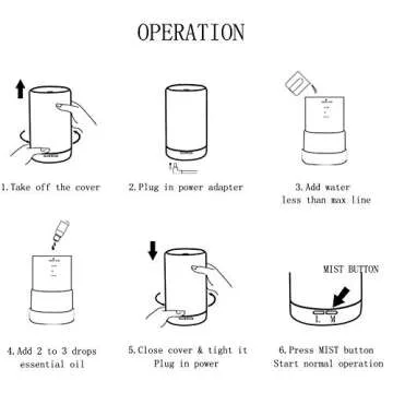 USB Essential Oil Diffuser with 7 LED Colors for Home