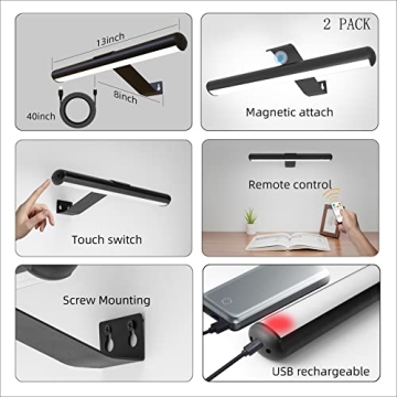 Dimmable Picture Light with Remote Control - 2 Pack