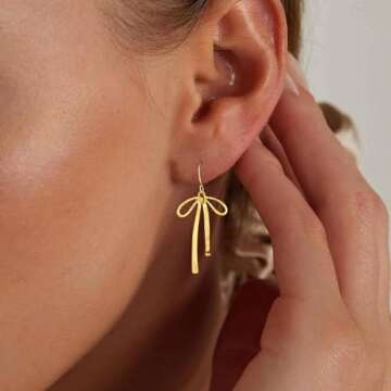 Trendy Gold Bow Earrings for Women - JOBICY