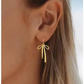 Trendy Gold Bow Earrings for Women - JOBICY