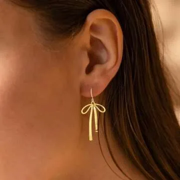 Trendy Gold Bow Earrings for Women - JOBICY