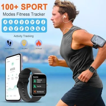 Smart Watch, 1.91" Smartwatch for Men Women (Answer/Make Call), Fitness Tracker with 110+ Sport Modes, IP68 Waterproof, Heart Rate/Sleep/Spo2 Monitor, Pedometer, Spo2, Activity Tracker for Android iOS