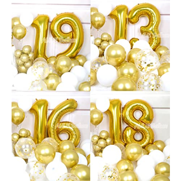 Jumbo 40 Inch Gold Number Balloon for Milestones