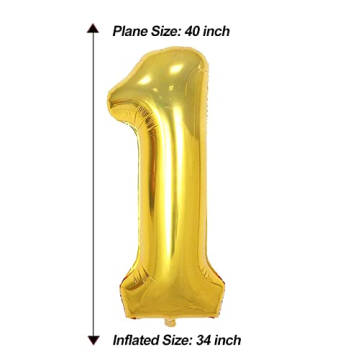 Jumbo 40 Inch Gold Number Balloon for Milestones