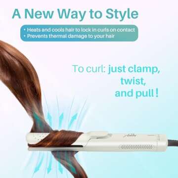 Asani 360° Airflow Styler - 2-in-1 Professional Curling Wand & Hair Straightener - Flat Iron Curler...