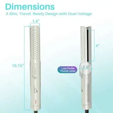 Asani 360° Airflow Styler - 2-in-1 Professional Curling Wand & Hair Straightener - Flat Iron Curler with Cooling Fan, Air Vents - Crimper Styling Tool for Volume & All-Day Curls - For All Hair (White)