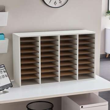 Safco Literature Organizer, 24 Compartments, Office and Classroom Mailbox with Adjustable Shelves, W...
