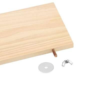 Wontee Bird Perch Stand Wooden Platform for Cockatiels Conures Rats Gerbils Chinchillas Squirrels (M1- with Hole)