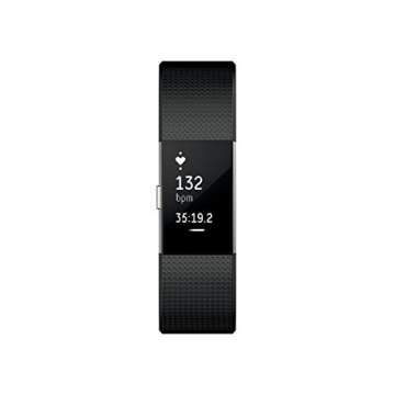 Fitbit Charge 2 Superwatch Wireless Smart Activity and Fitness Tracker + Heart Rate and Sleep Monitor Smart Wristband, Black, Small (5.5-6.7 in) (Renewed)