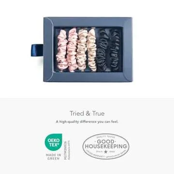 Fishers Finery Silk Skinny Scrunchies Hair Tie Set