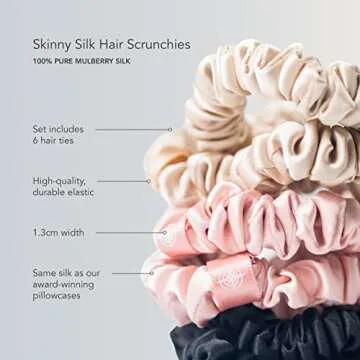 Fishers Finery Silk Skinny Scrunchies Hair Tie Set