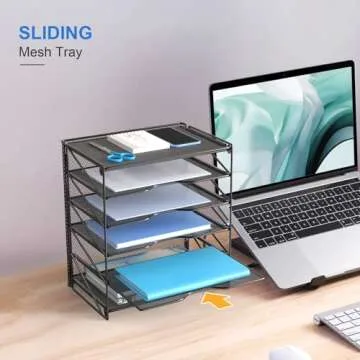 OUTWOLF 6 Tier Paper Organizer for Desk Efficiency