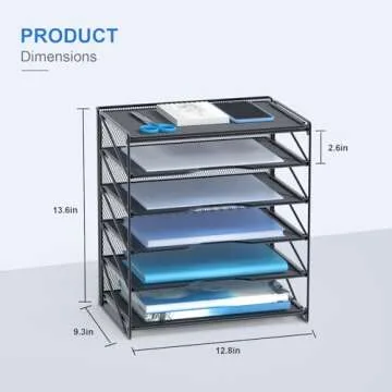 OUTWOLF 6 Tier Paper Organizer for Desk Efficiency