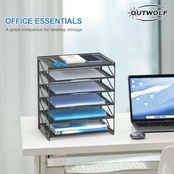 OUTWOLF 6 Tier Paper Organizer for Desk Efficiency