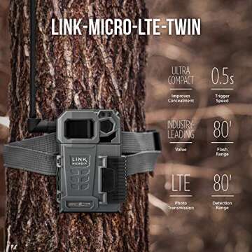 SPYPOINT LINK-MICRO-LTE TWIN PACK Cellular Trail Cameras - 4G/LTE,10MP Photos,Night Vision 4 LED Inf...