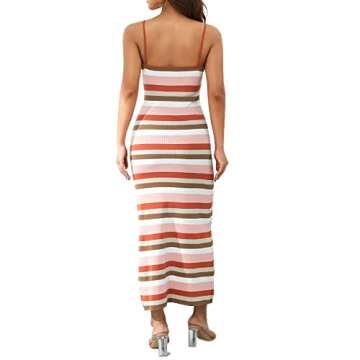 Women's Criss Cross Spaghetti Strap Bodycon Maxi Dress Sexy Hollow Out Halter High Waist Evening Party Long Dresses # G Pink