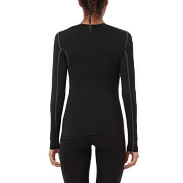 NELEUS Women's 3 Pack Dry Fit Athletic Compression Long Sleeve T Shirt,8019,Black/Grey/Rosy Brown,US S,EU M