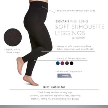 SIGVARIS Soft Silhouette Compression Leggings - Fashion Meets Function in Comfort