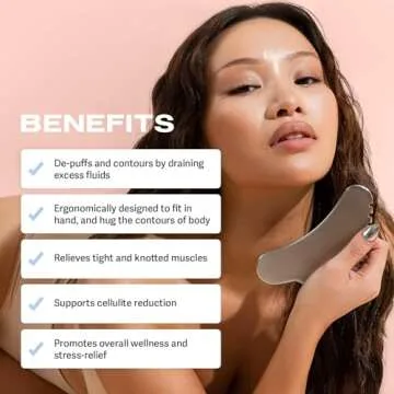 Sacheu Stainless Steel Body Gua Sha - Muscle Scraper, Fascia, Scar Tissue, Body Sculpting, Scraper Tool for Massage and Lymphatic Drainage, Deep Tissue Muscle Scraping