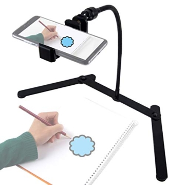 Ajustable Tripod with Cellphone Holder, Overhead Phone Mount, Table Top Teaching Online Stand for Li...