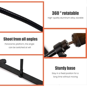 Ajustable Tripod with Cellphone Holder, Overhead Phone Mount, Table Top Teaching Online Stand for Live Streaming and Online Video and Food Crafting Demo Drawing Sketching Recording