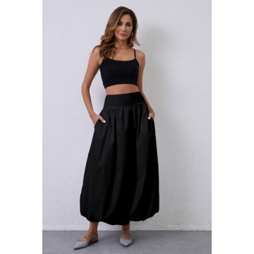 JEAAMKSSER Y2K Bubble Maxi Skirts for Women - Stylish & Comfortable