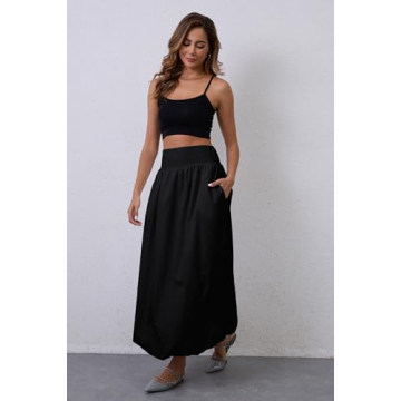 JEAAMKSSER Y2K Bubble Maxi Skirts for Women - Stylish & Comfortable