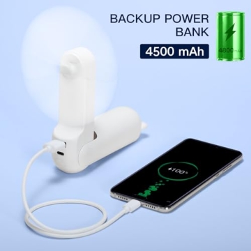 JISULIFE Portable Fan with Powerbank and 3 Speeds