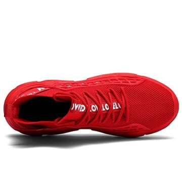 XIDISO Walking Shoes for Men Fashion Sneakers Athletic Sport Running Casual Tennis Shoe Red