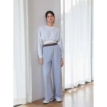 CIDER Women’s High Waisted Wide Leg Sweatpants with Pockets