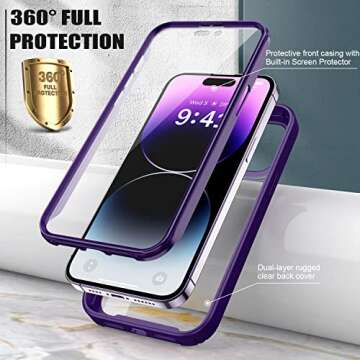 Goodon for iPhone 14 Pro Case with Screen and Camera Lens Protector, Military Drop Tested from 6 Ft,...