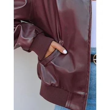 Stylish MEROKEETY Women's Oversized Faux Leather Jacket