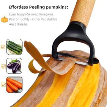 Trez Treamer 4 Pack Vegetable Peelers for Kitchen, Y Wooden Potato Peeler Set for Apple Cucumber Car...