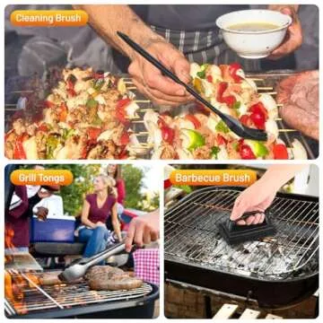 Blackstone Griddle Accessories Kit,14pcs Flat Top Grill Accessories Set for Blackstone and Camp Chef, Enlarged Spatulas, Basting Cover, Scraper, Tongs, Grill Spatula Kit for Outdoor BBQ