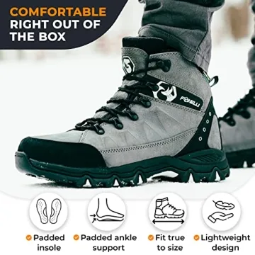 Foxelli Men’s Waterproof Hiking Boots for Ultimate Comfort