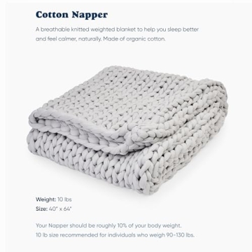Bearaby Cotton Hand-Knit Weighted Blanket for Adults