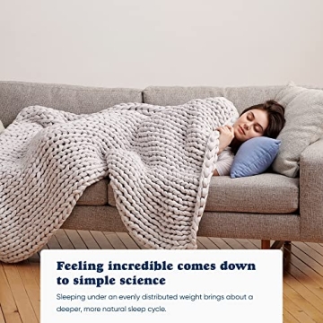 Bearaby Cotton Hand-Knit Weighted Blanket for Adults