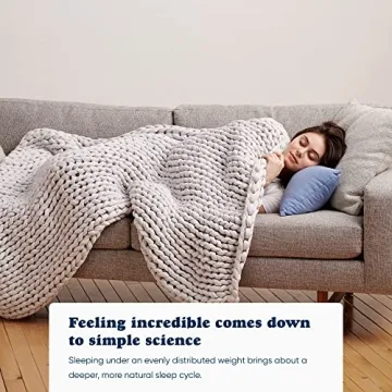 Bearaby Cotton Hand-Knit Weighted Blanket for Adults