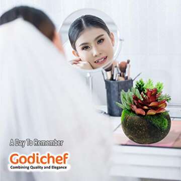 Potted Artificial Succulent Plants - Realistic Fake Plant in Cute Mini Pot with Mosses, Fake Succulent Plants in Pots for Home Décor, Indoor Faux Succulent Plants for Office, Desk & Room Decor